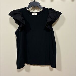 Entro Black Flutter Sleeve Blouse medium